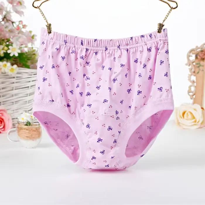 Sous-vêtements en coton doux respirant pour femmes d'âge moyen et aînées, culotte taille haute, slip