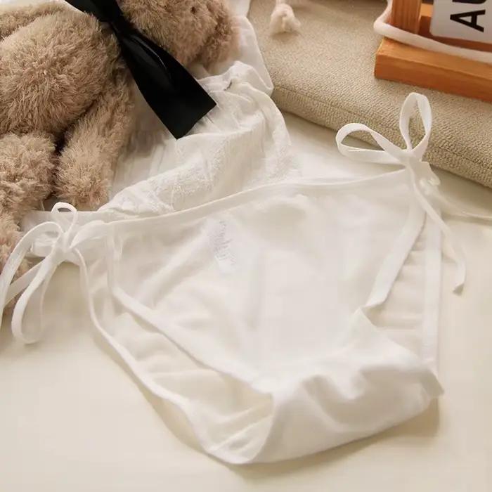 Sous-vêtements transparents Sexy pour femmes, bretelles réglables, culotte en maille taille basse, F