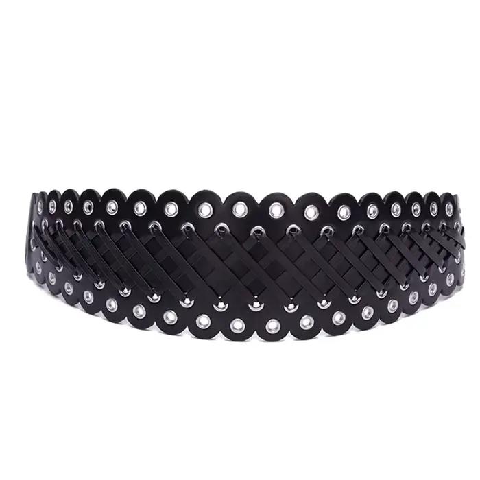 Ceinture Corset à Rivets Larges pour Femme, Marque de Luxe, Style Punk Gothique, Tendance Pop Y2K, C