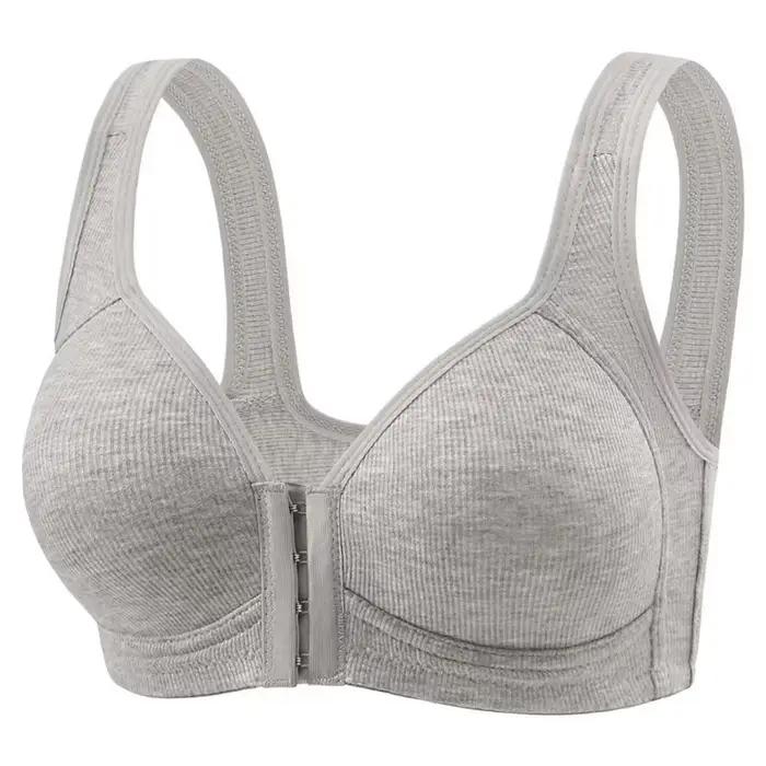 Fallsweet soutien-gorge à fermeture frontale sans couture pour femmes solide sans fil Push Up Bralet