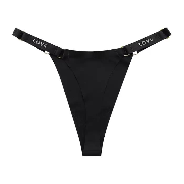 Tanga et string sans couture en forme de V pour femme, 3 couleurs, sous-vêtements invisibles pour fe