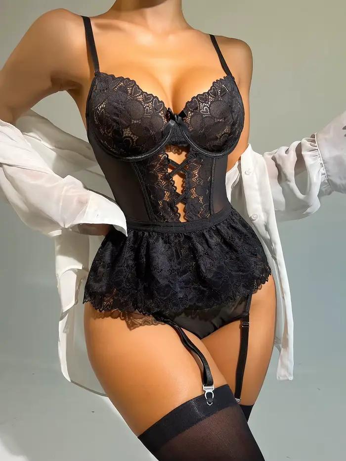 Cosplay Lingerie érotique Sexy femmes soutien-gorge et culotte jarretelles ensembles de Lingerie Sex