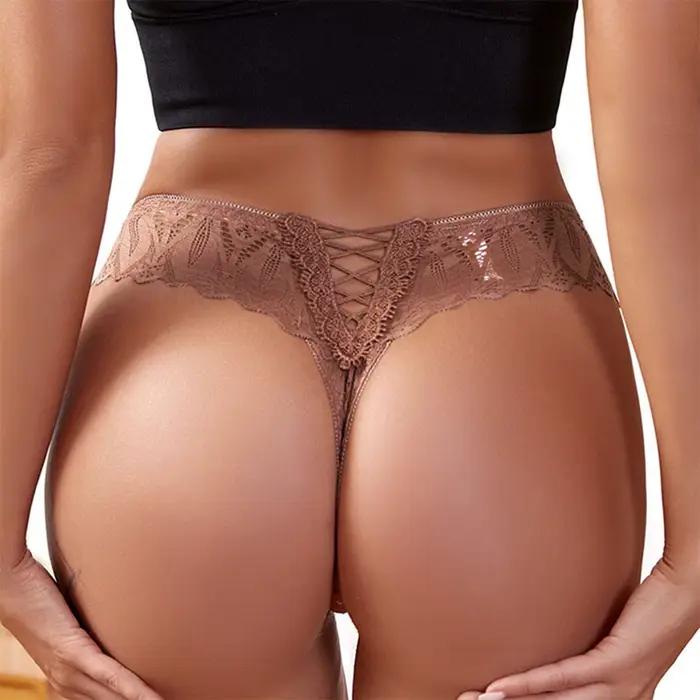 Lingerie respirante et confortable pour femme, sous-vêtements d'été Sexy, culotte en dentelle, slip 