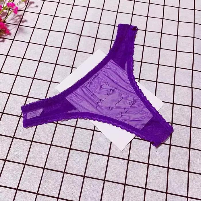 Sexy Transparent String culottes femmes dentelle voir à travers l'entrejambe maille bas Sexy sans co