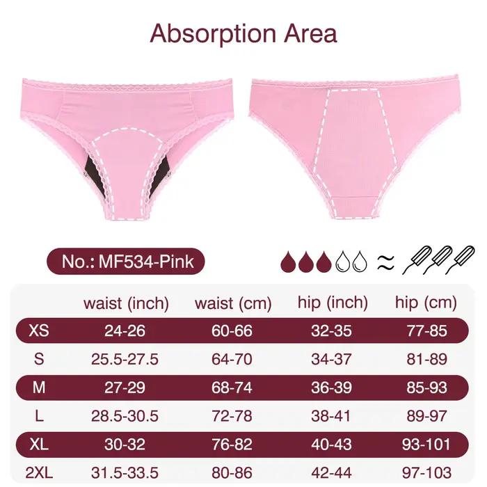 Culottes menstruelles femme, Culotte Menstruelle à 4 Couches pour Femme, Bikini en Dentelle, Sous-Vê