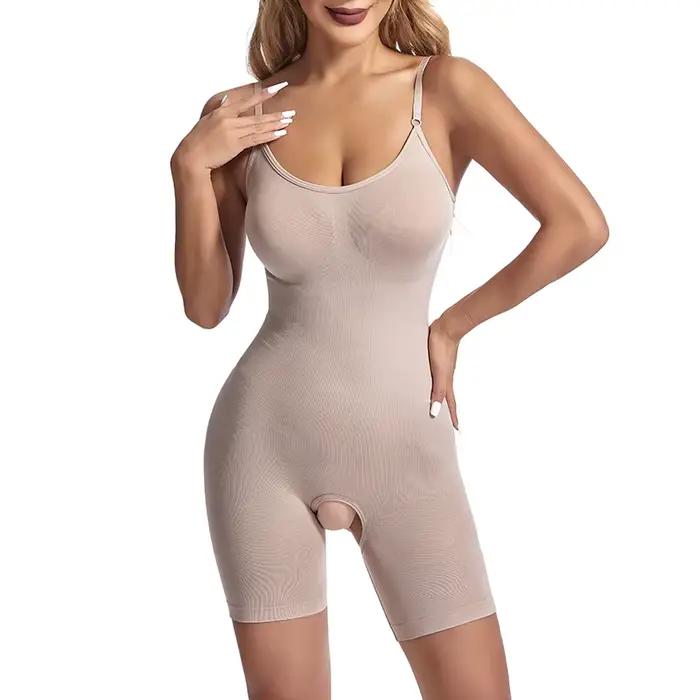 Tenue amincissante sans couture pour femme, costume de batterie, entrejambe ouvert, TUNIControl, cor
