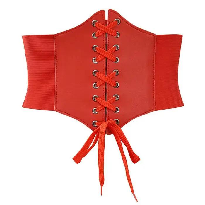 Ceinture Corset gothique pour femmes, mode PU, broderie de fleurs, ceinture amincissante, Vintage, n