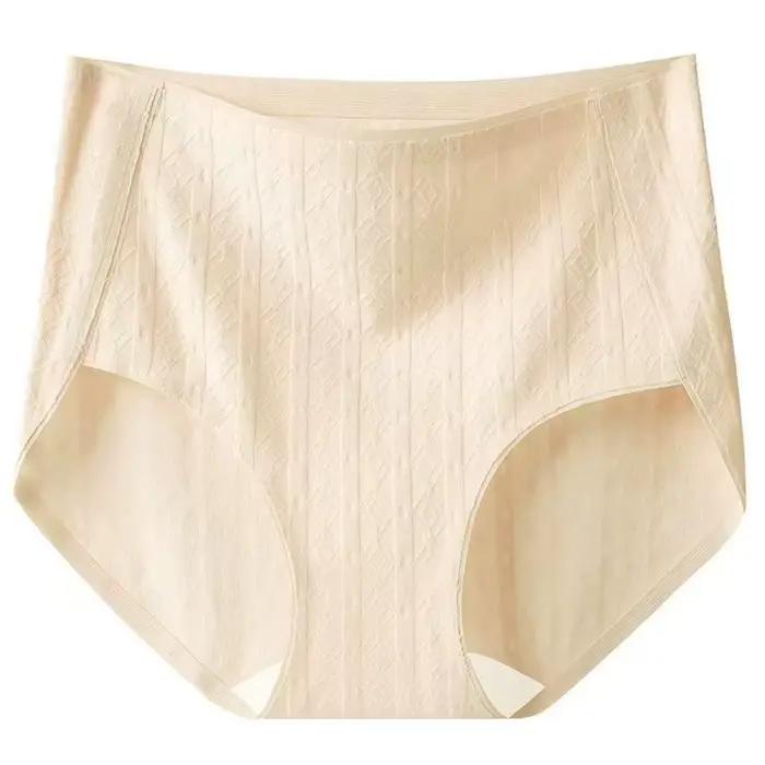 Culotte confortable en coton fin, grande taille, couleur unie, sans couture, sous-vêtement respirant