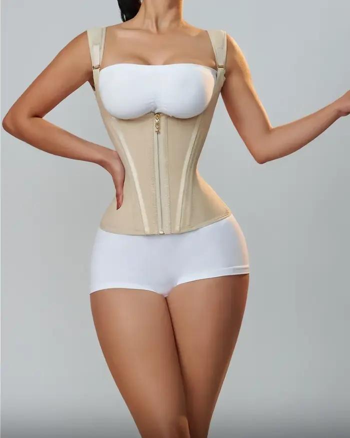 Corset Modelant le Corps pour Femme, Vêtement à Double Tunique, Compression, Entraîneur de Taille, F