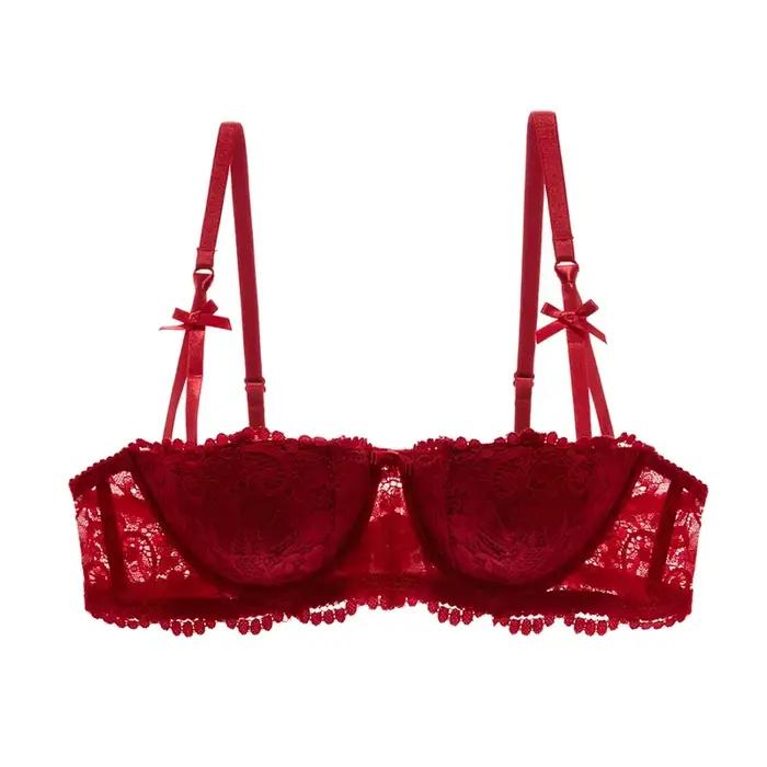 KUCLUT Soutien-gorge balconnet demi-coupe grande taille - Lingerie sexy en coton push-up pour femme,