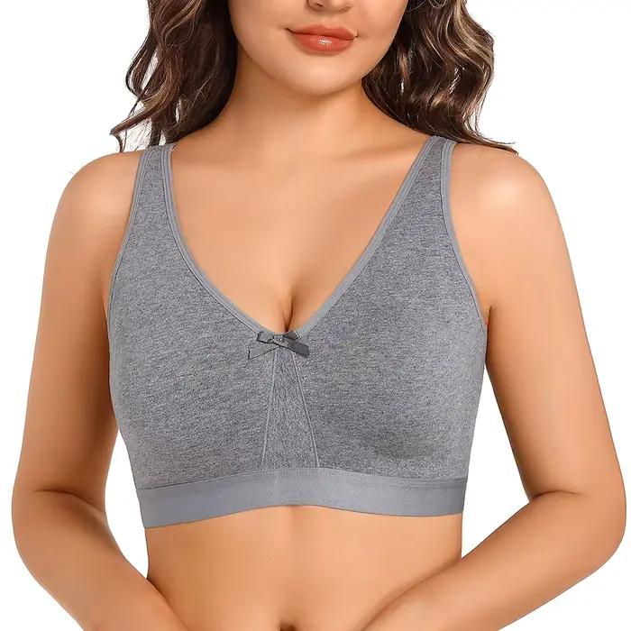Sheroine – soutien-gorge en coton pour femmes, gros seins, confort sans fil, couverture complète, so