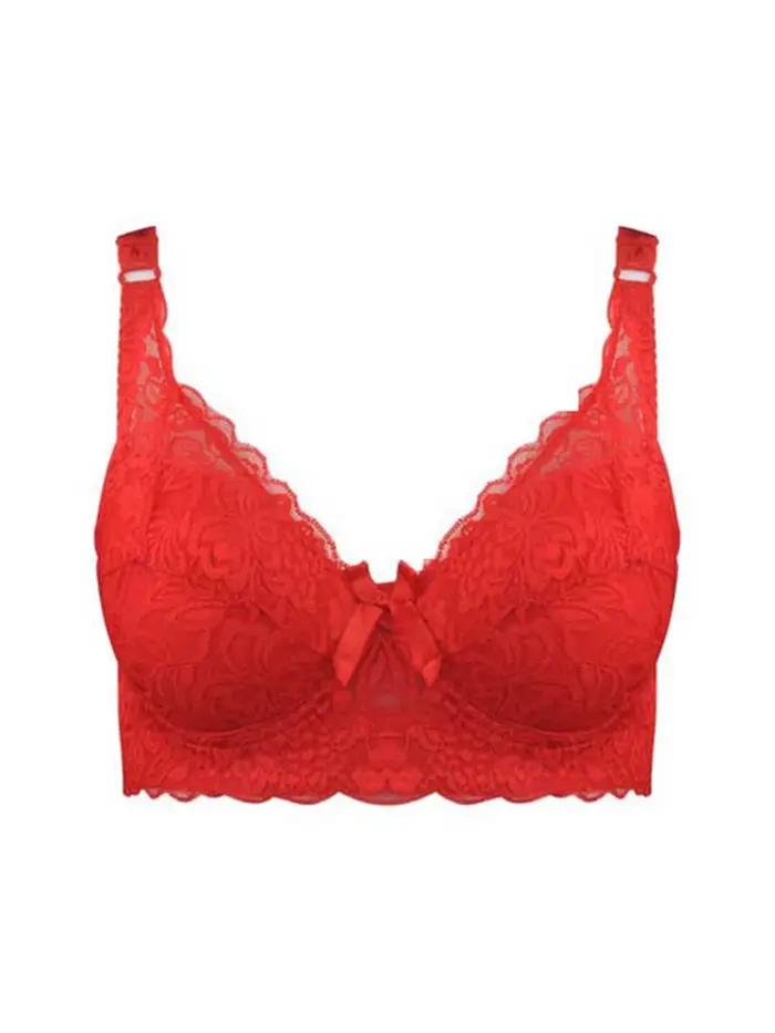 Hot Full Cup sous-vêtements fins petit soutien-gorge grande taille sans fil réglable dentelle femmes