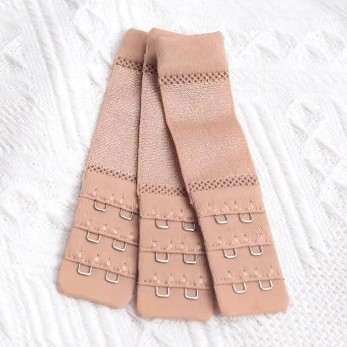 Lot de 3 rallonges de soutien-gorge à 2 crochets et 3 rangées, confortables et élastiques, avec bouc