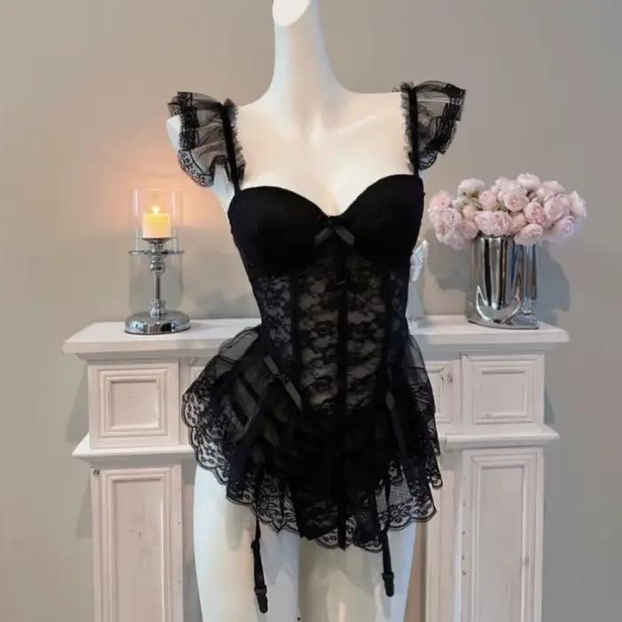 Bustier français pour femmes, corset, petite poitrine, soutien-gorge, ensemble de sous-vêtements, br