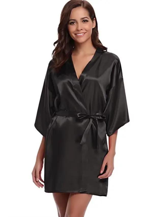 RB032 2018 nouvelle Robe Kimono en soie peignoir femmes Robes de demoiselle d'honneur en soie Sexy b