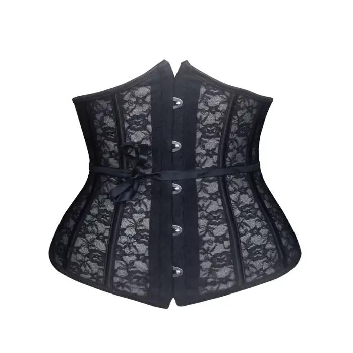 Corset en dentelle désossée en acier sous le buste, corset sexy, haut steampunk gothique, 8902