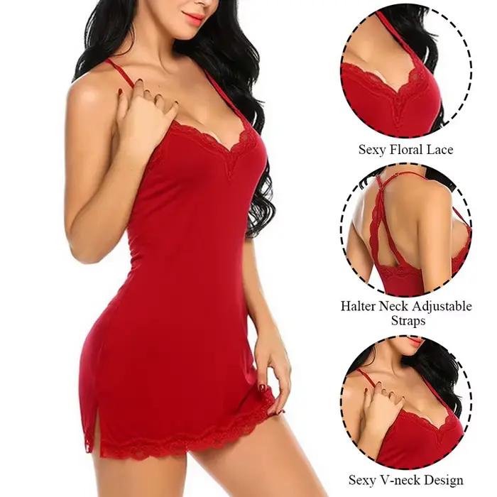 Veľká veľkosť 2XL Sexy spodná bielizeň nočné oblečenie pre ženy hodváb satén nočná košeľa čipka sieťovina