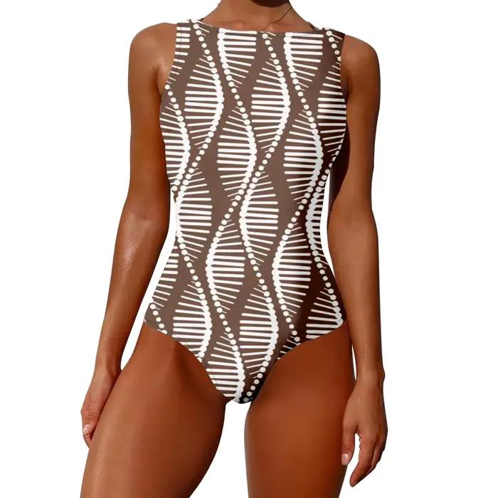 Jednodielne plavky Aqua Swirl DNA s potlačou