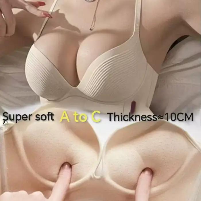 (Soutiens-gorge pour petits seins et pechos plats) Lingerie Ultra-épaisse de 10cm pour femmes sans couture Push Up petit soutien-gorge réglable pour soulever les seins