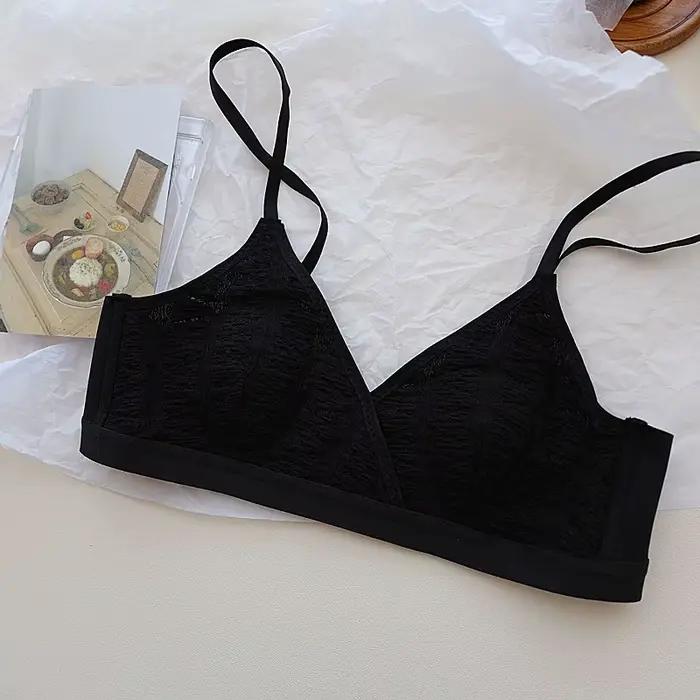 Soutien-gorge fin sans coussin de poitrine pour femme, lingerie en dentelle sexy, haut tubulaire à dos découpé, sous-vêtements pour femme, vêtements d'été, mode