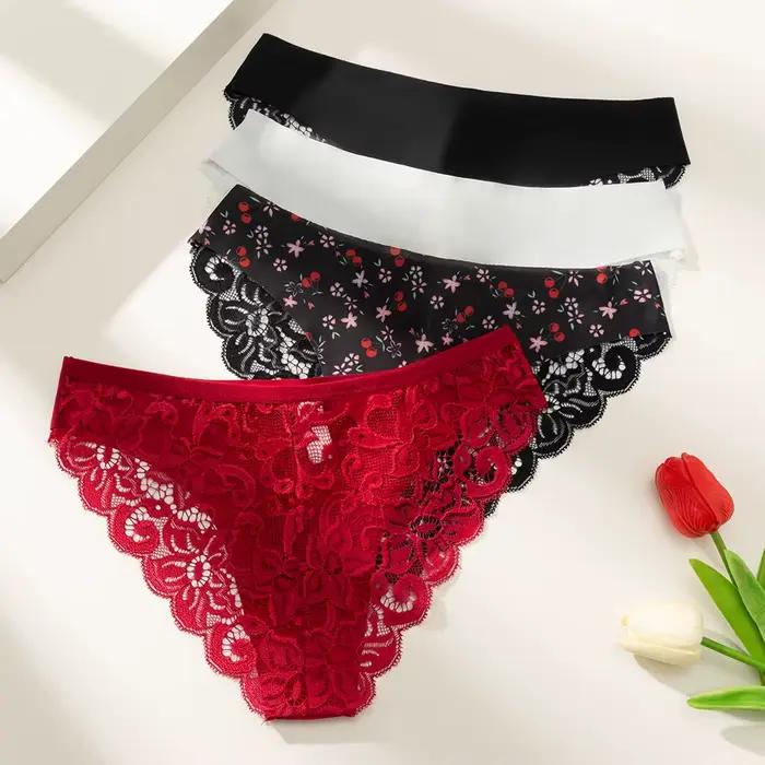 Culottes en dentelle extensibles taille basse pour femme, nouvelle collection, culottes taille basse pour femme, entrejambe en pur coton antibactérien, tailles S-L