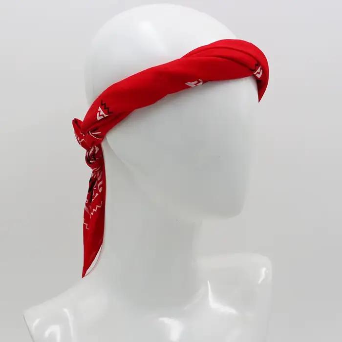 Nový nadrozmerný 70CM červený štvorcový šál v retro štýle s potlačou bavlnený bandana klobúky šatka