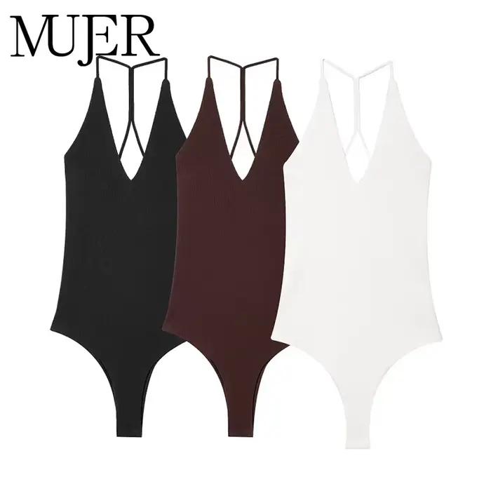 MUJER biely čierny body pre ženy Sexy