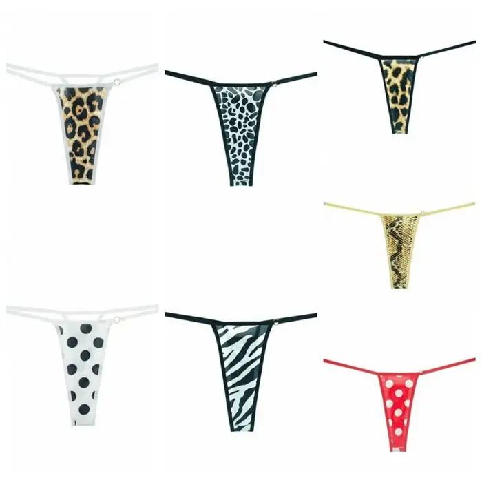 Lingerie sans couture pour femmes, strings taille basse à pois, culottes fines à imprimé rayé, sous-vêtements de fitness