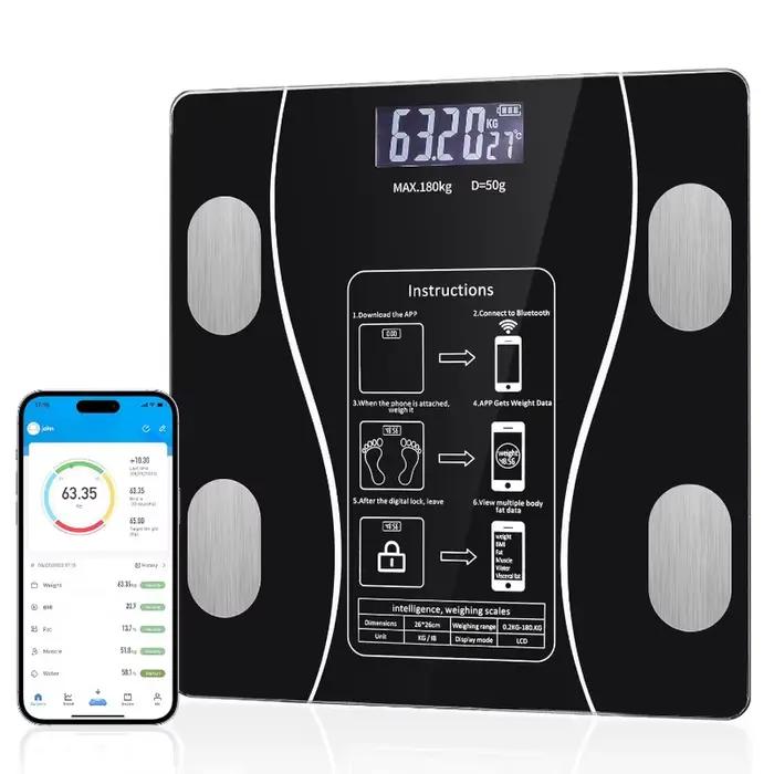 Balance de graisse corporelle LED affichage numérique APP balance de poids intelligente USB Rechargeable analyseur de Composition corporelle balance de Test balance de graisse corporelle