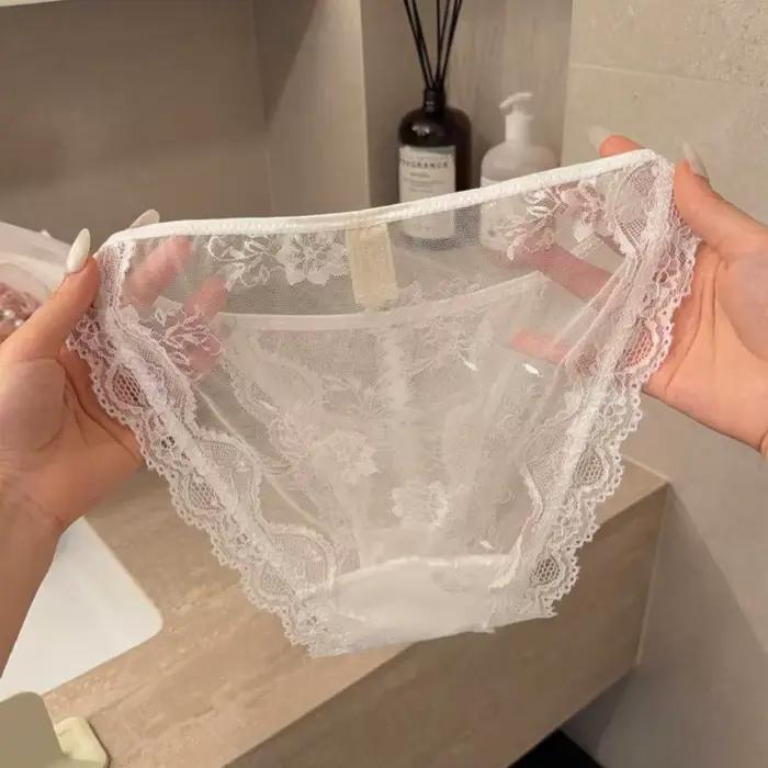 Culotte Femme Sexy en Dentelle Taille Basse Douce Respirante Confortable Transparente Style Triangle Nouvelle Collection 2026 – Offre Spéciale