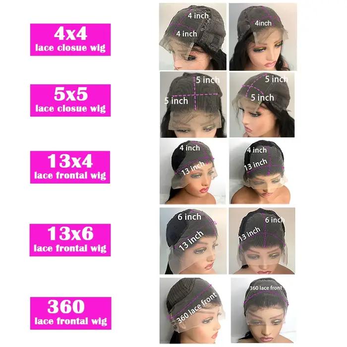 Parochňa Lace Front z ľudských vlasov vlnitá 40-44 palcov 13x4 13x6 HD predtrhaná s baby hair