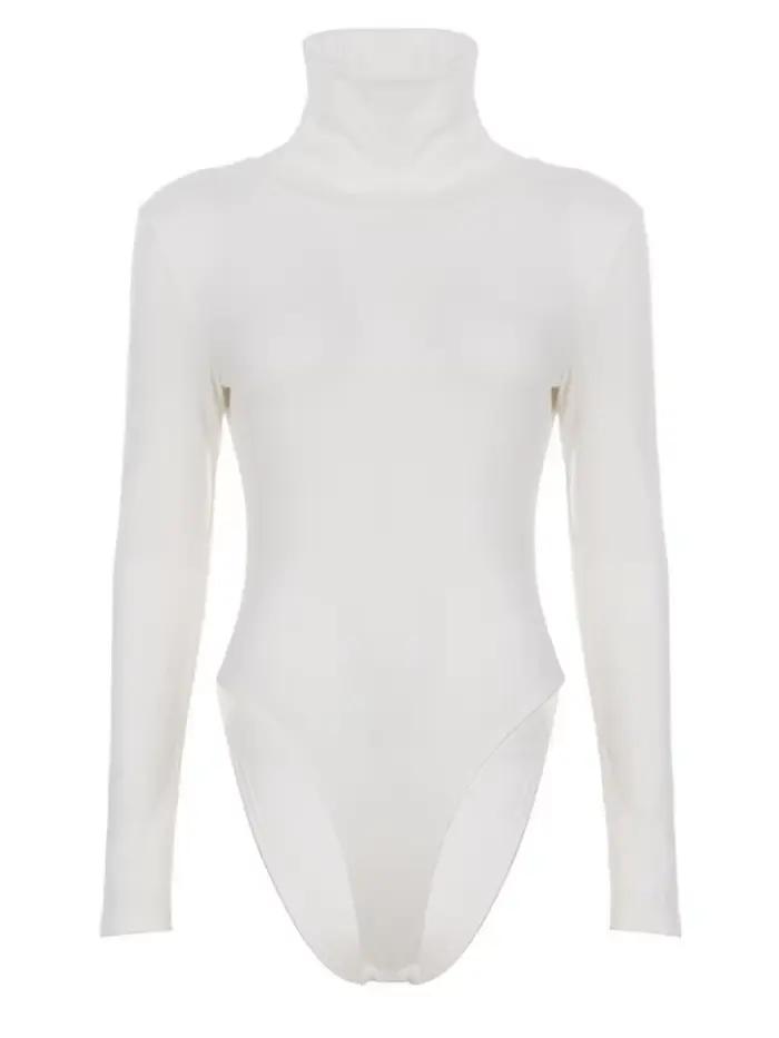Body à col roulé à manches longues, Lingerie sexy, Hauts pour femmes, Streetwear, Body côtelé une pièce, Bodycon féminin, Haut corset, Bustier