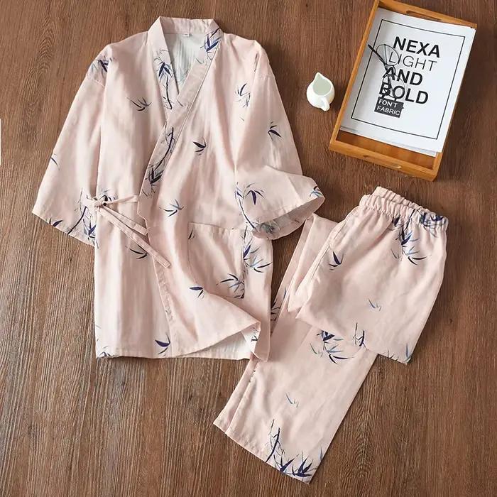 2025 nový japonský štýl kimono pyžamo milenecký set
