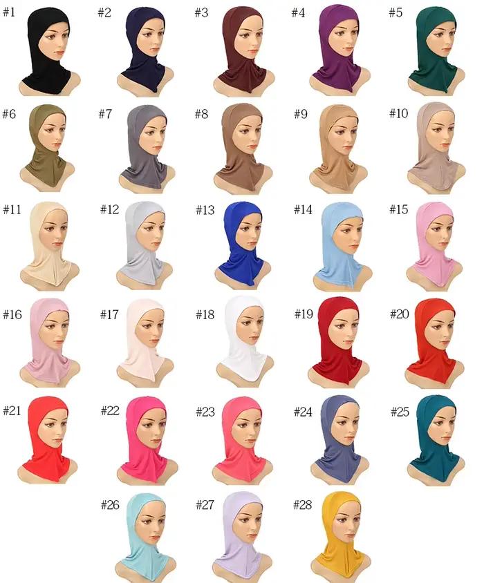 Vnútorná šatka s kapucňou Bonnet Hijab Turban Modal pružná plné zakrytie krku pre moslimské ženy Ninja