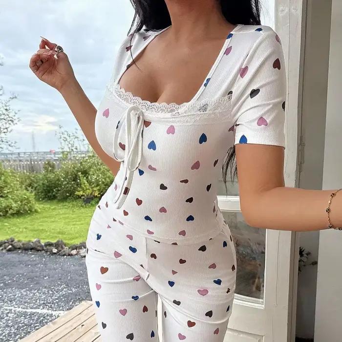 Dámsky pyžamový set, sexy domáce oblečenie, nočné oblečenie na spanie
