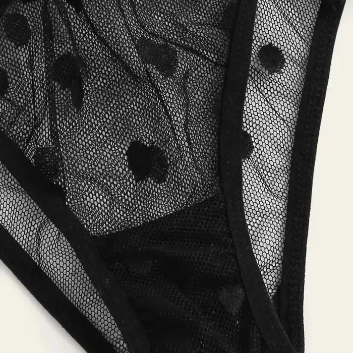 Ensemble lingerie féminin en polyester avec dentelle et appliques pour toutes les occasions