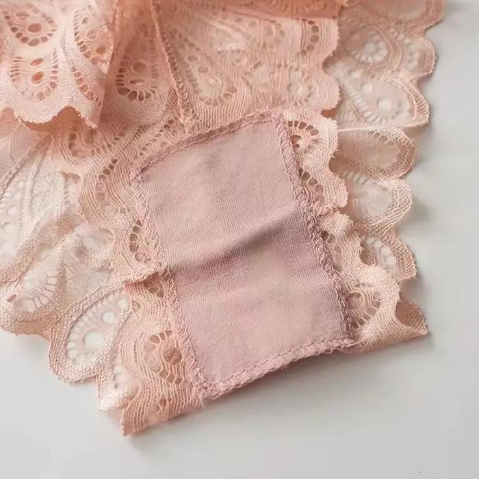 Sexy čipkované priesvitné nohavičky pre ženy, pevná spodná bielizeň, intímne