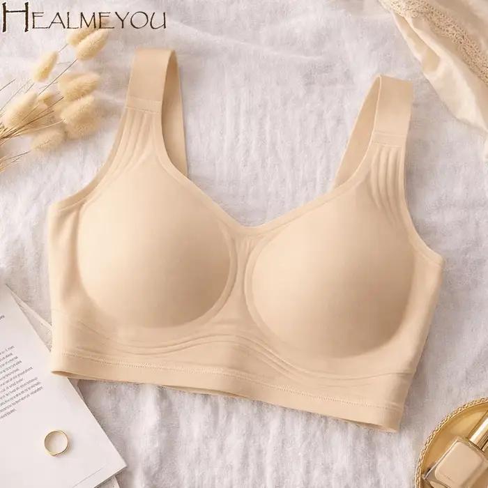 Soutien-gorge sans fil ajustable style débardeur anti-affaissement pour femme, lingerie push-up sans couture grande taille pour le yoga
