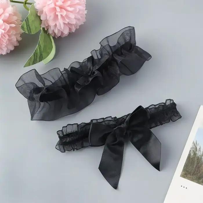 Porte-jarretelles sexy en dentelle élastique pour les cuisses, ceinture de jambe, nœud papillon, accessoires de fête cosplay, lingerie à la mode pour les patients