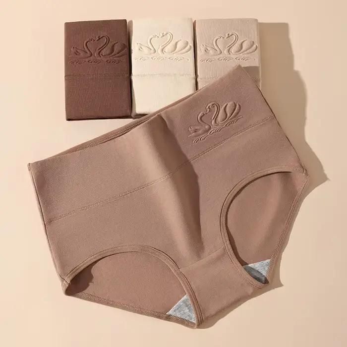 4 pièces taille haute femmes culottes corps corset respirant coton caleçon grande taille M-5XL culotte minceur femme slips