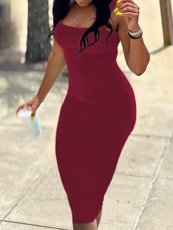 Letné Sexy Tielko Šaty Európske a Americké Veľké Veľkosti Pre Ženy Bez Rukávov Midi