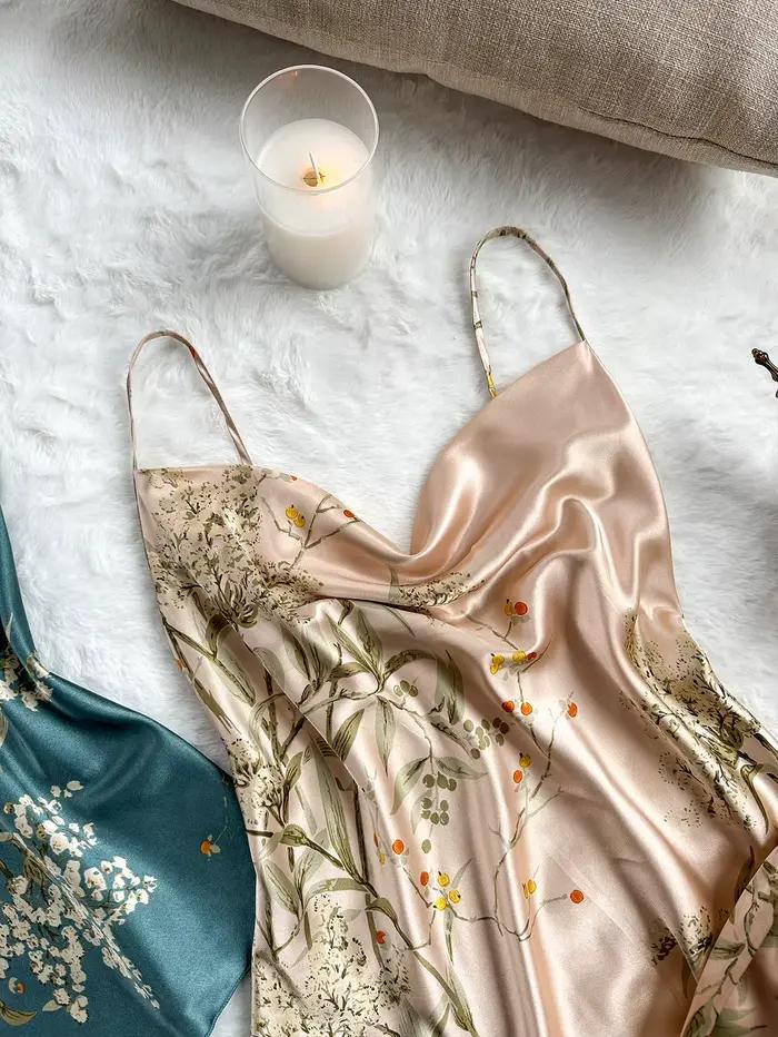 Ensemble pyjama élégant 4 pièces imprimé cerises pour femme, avec haut caraco à col bénitier et bretelles spaghetti, pantalon long, tenue décontractée et tendance