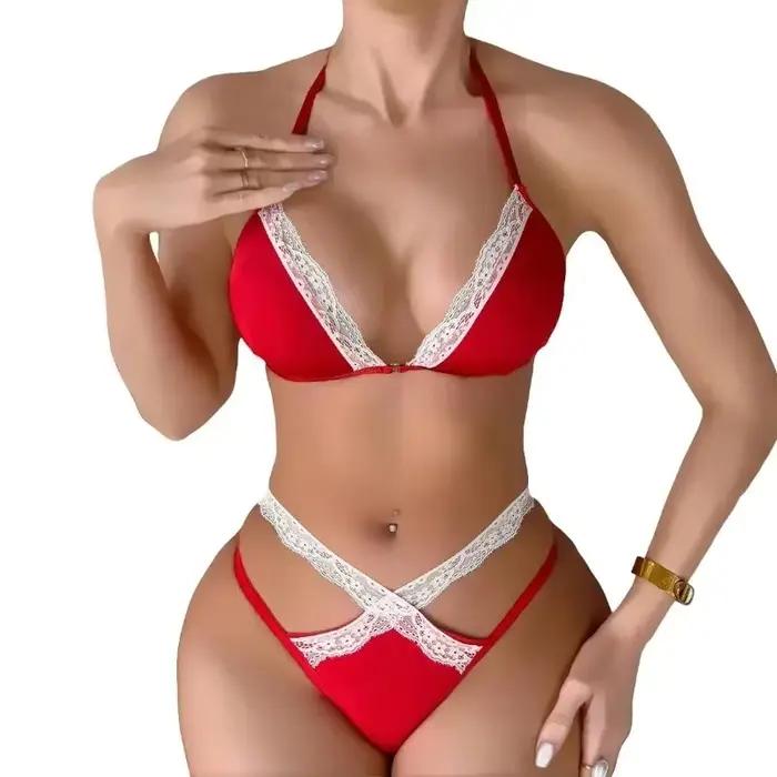Červený dvojdielny lingerie set pre ženy