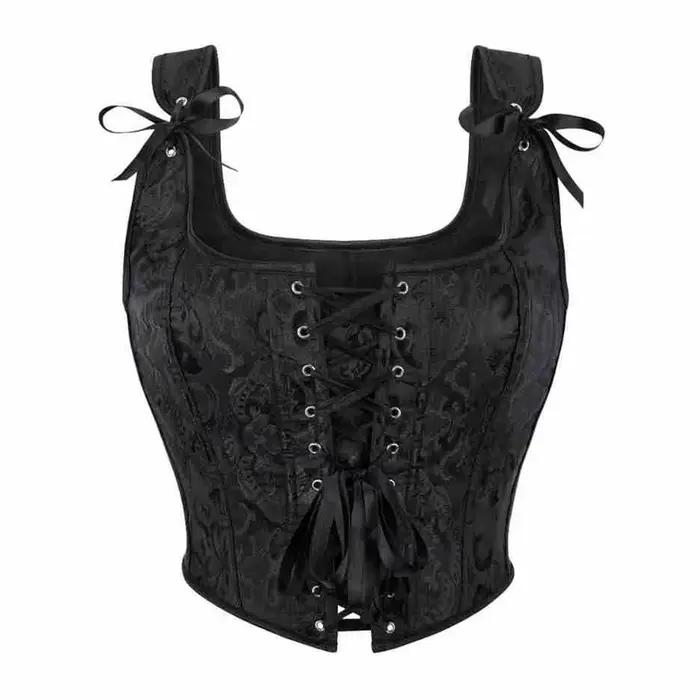 Vintage Jacquard à lacets surbuste Corset haut court femmes gothique Bustier gilet victorien mode réservoir corsage corps Shaper Corselet