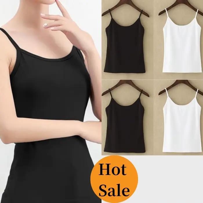 Top d'été sexy et respirant pour femme, camisole noire et blanche, couleur chair