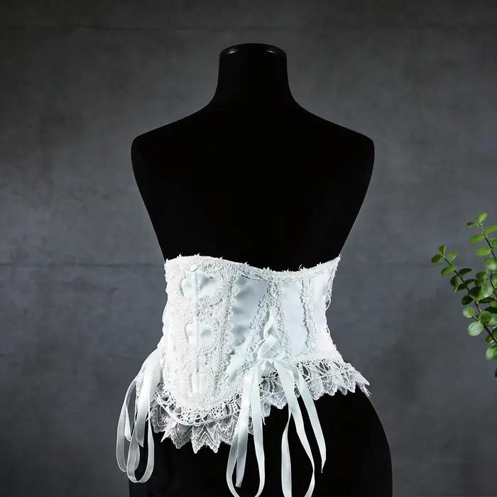 Corset gothique en dentelle pour femme avec baleines de soutien, amincissant, dos lacé, style Lolita, costume de scène, style cour vintage