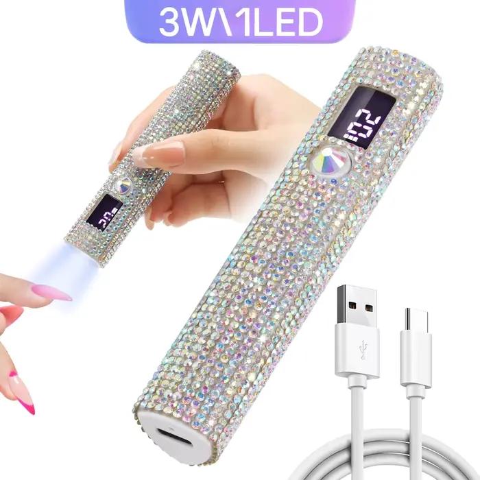 Mini LED UV lampa na nechty s diamantmi