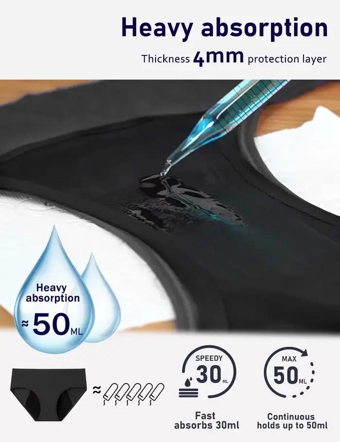 3 pièces culottes menstruelles femme flux très abondant sous-vêtements menstruels taille mi haute culotte période anti-fuite pour filles dames
