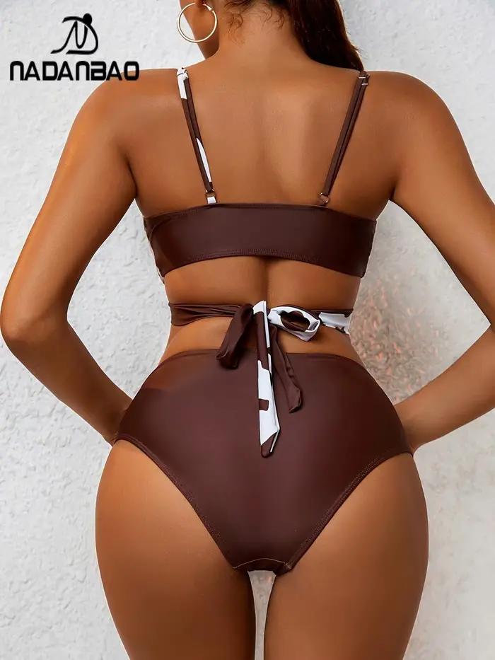 Nadanbao - Sexy plážové bikiny s výstrihom do V pre ženy