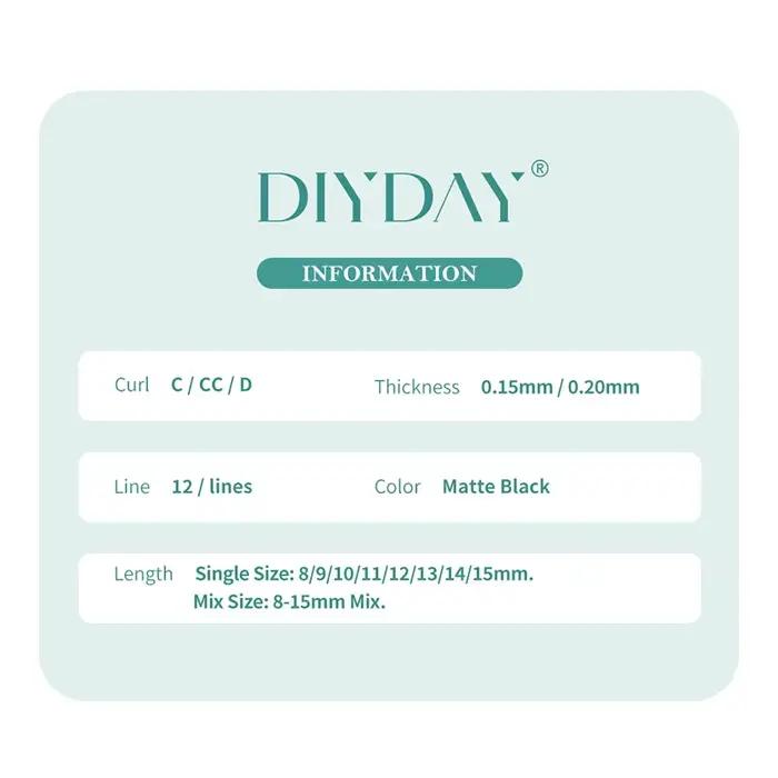DIYDAY Eliptické ploché predlžovacie riasy 0
